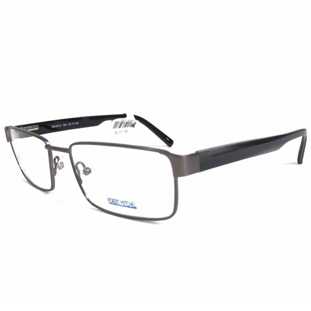 NEW ROBERT MITCHEL men's rm2015 rectangle eyeglasses in gunmetal